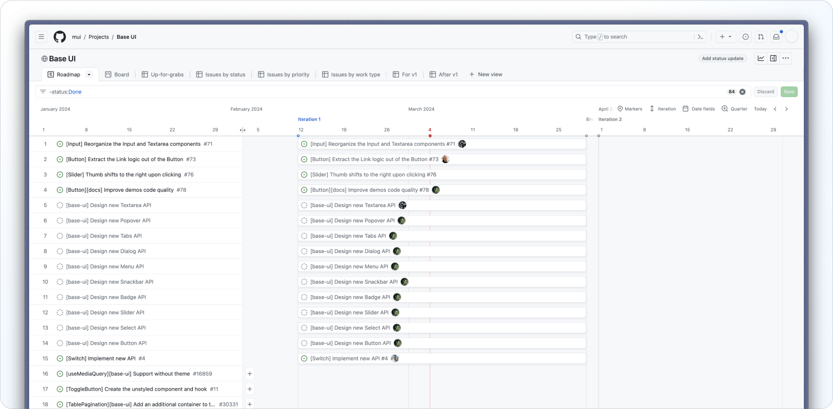 A screenshot of the public Base UI GitHub project.